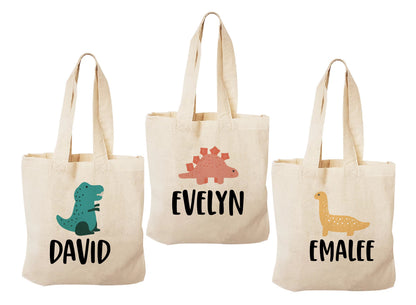 Personalized Dinosaur Party Favor Bags - Set of Three Bags