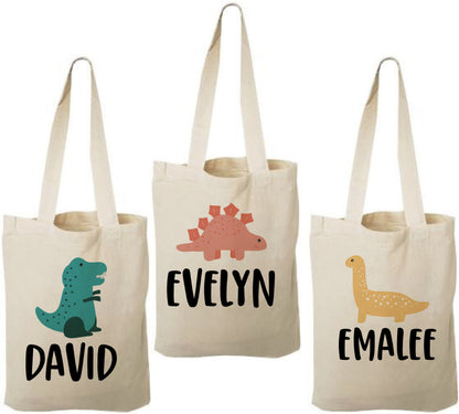 Personalized Dinosaur Party Favor Bags - Set of Three Bags