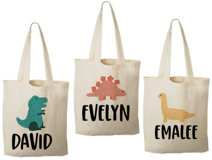 Personalized Dinosaur Party Favor Bags - Set of Three Bags
