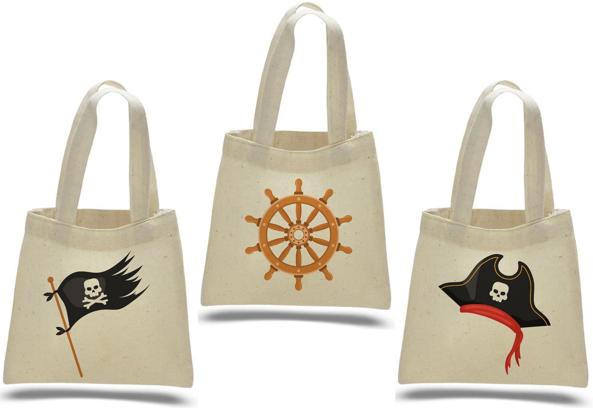 Pirate Party Favor Bags - Perfect for Pirate Themed Parties & Events! - Set of Three Bags