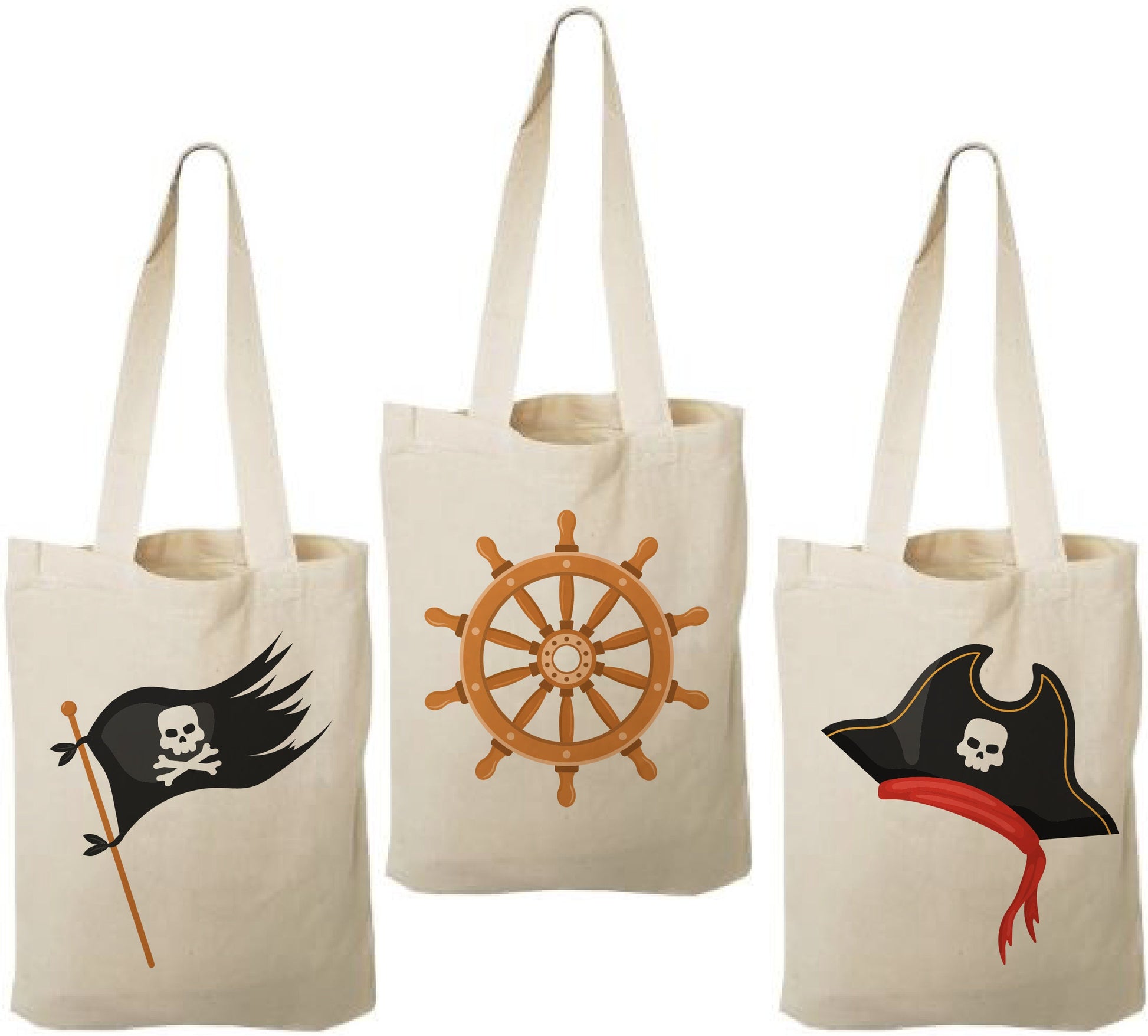 Pirate Party Favor Bags - Perfect for Pirate Themed Parties & Events! - Set of Three Bags