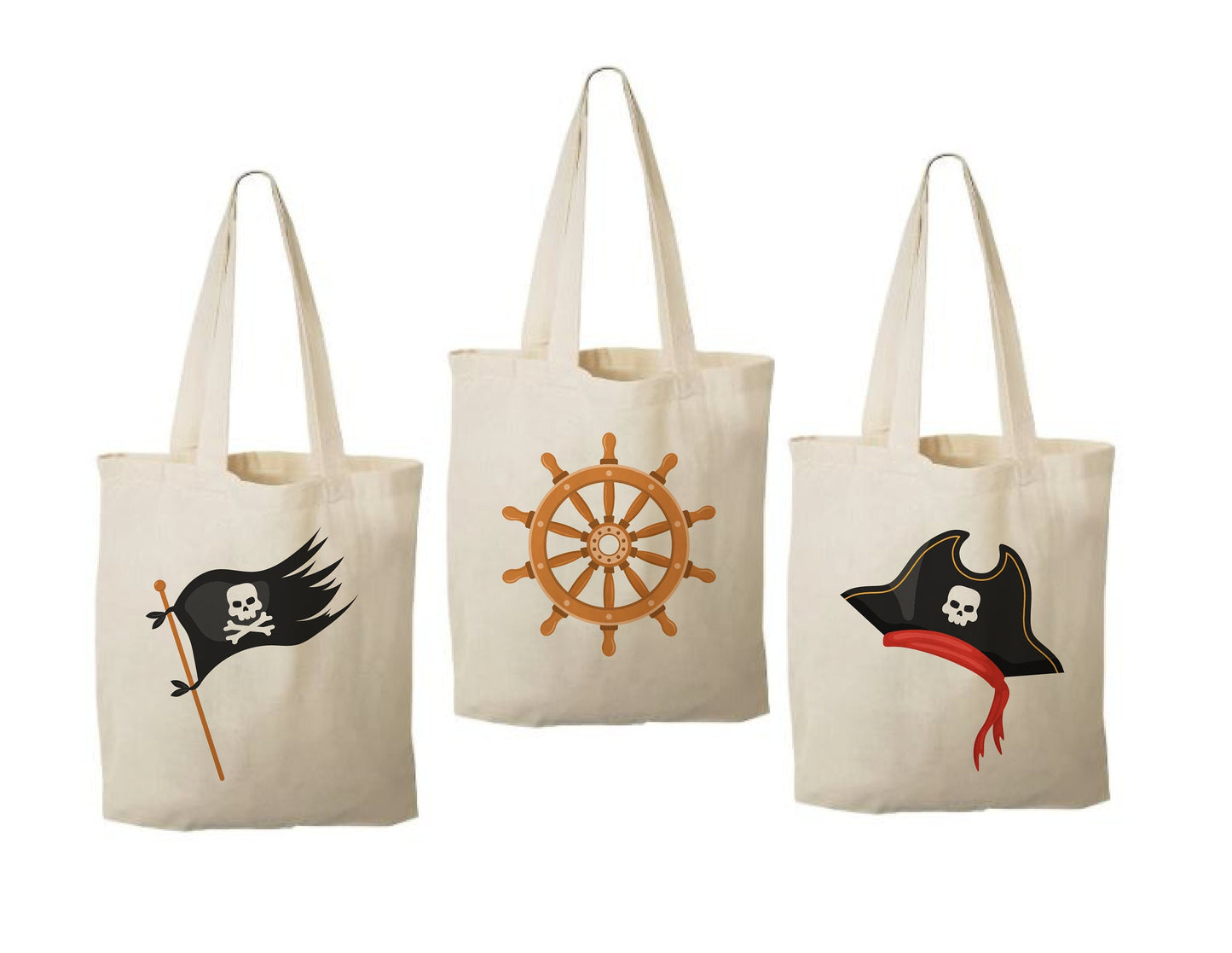 Pirate Party Favor Bags - Perfect for Pirate Themed Parties & Events! - Set of Three Bags