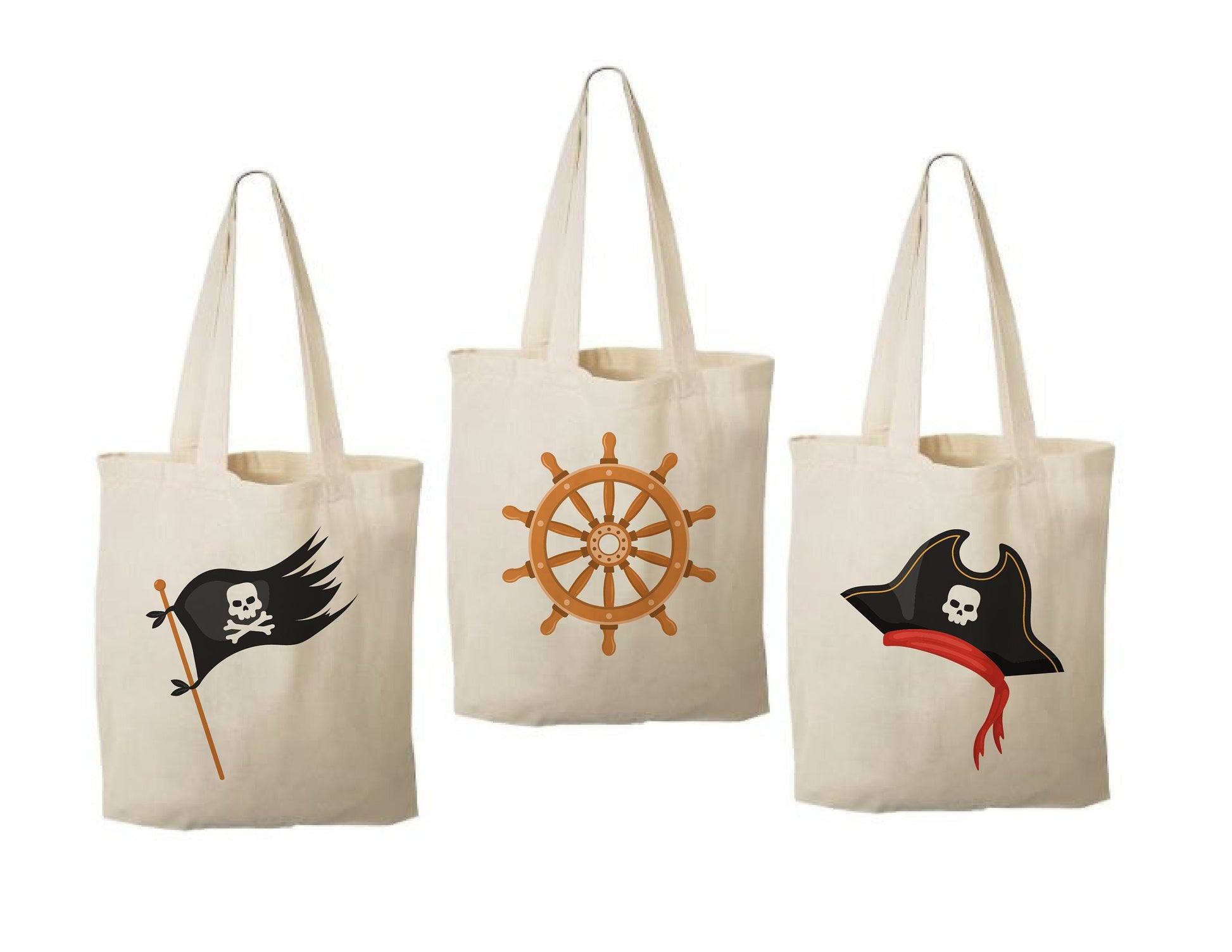 Pirate Party Favor Bags - Perfect for Pirate Themed Parties & Events! - Set of Three Bags