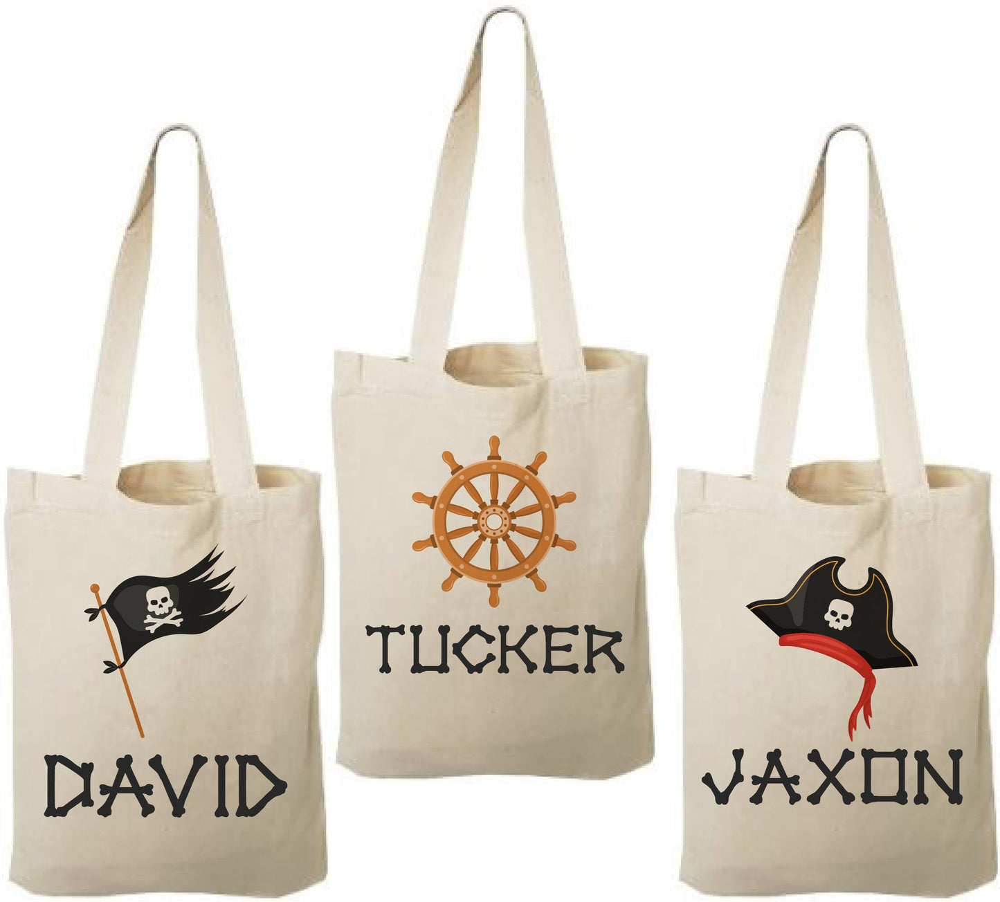 Custom Pirate Party Favor Bags - Set of Three Bags