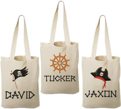 Custom Pirate Party Favor Bags - Set of Three Bags