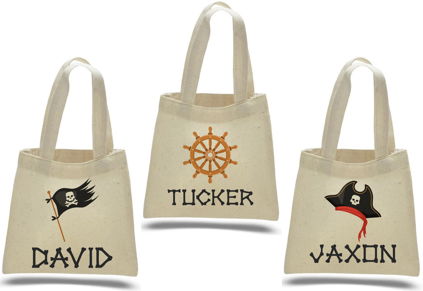 Custom Pirate Party Favor Bags - Set of Three Bags