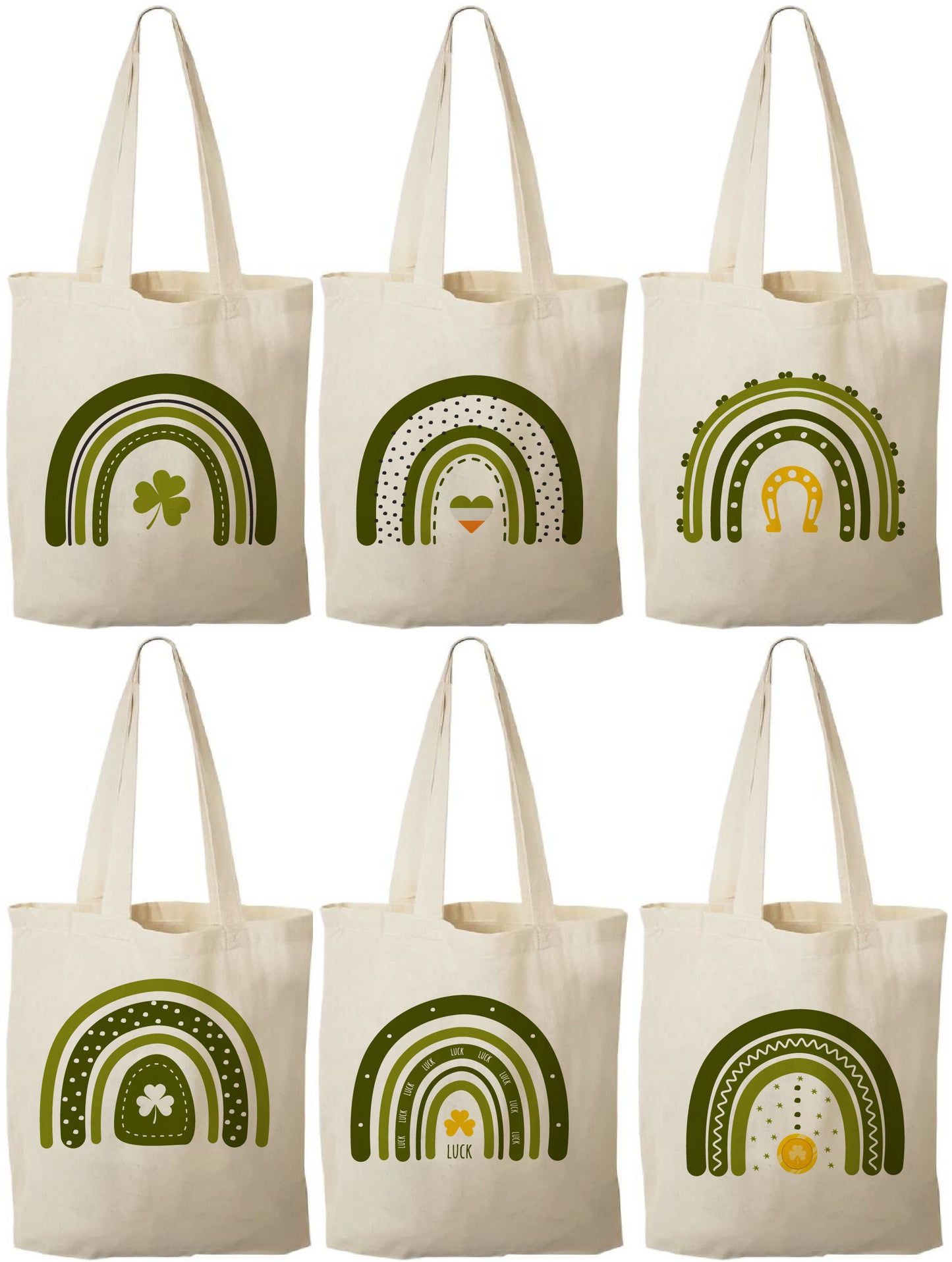 St. Patrick's Day Rainbow Tote, Lucky Clover Favor Bag, Irish Party Treat Bag