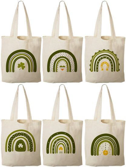 St. Patrick's Day Rainbow Tote, Lucky Clover Favor Bag, Irish Party Treat Bag