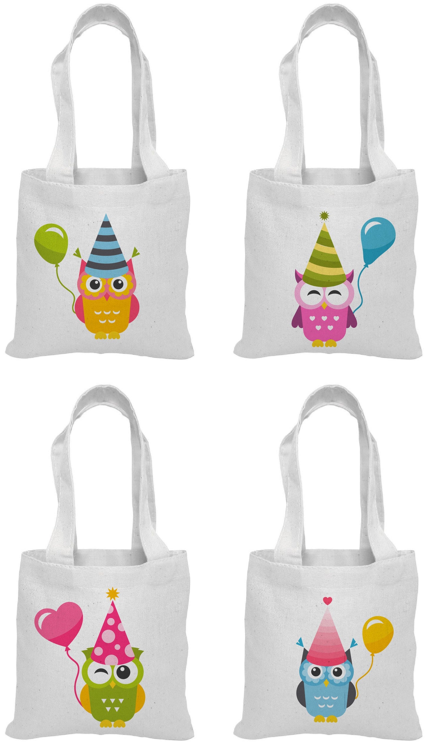 Owl Party Favor Bags - Set of Four Bags