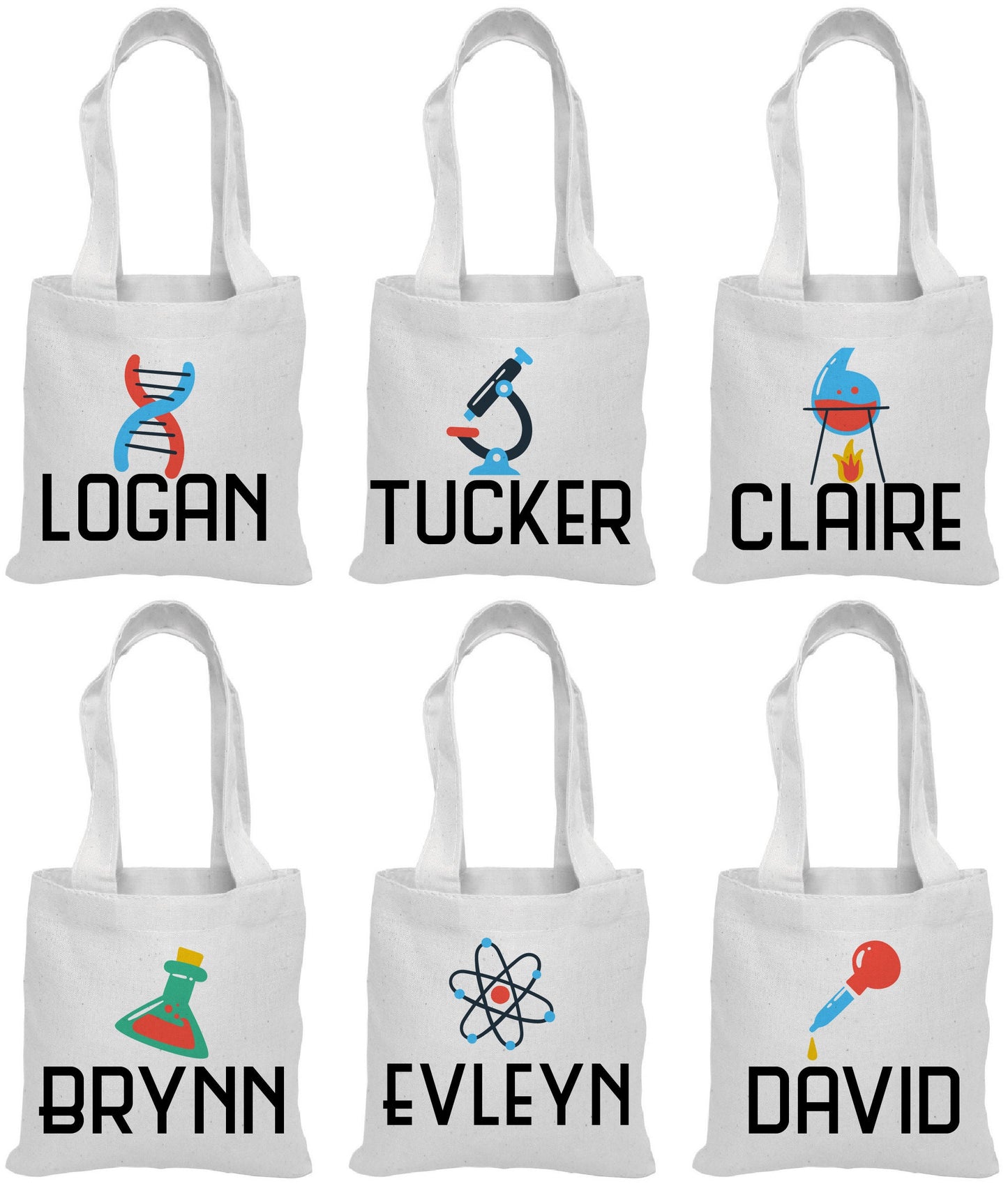 6 Science Treat Bags, Science Party Favor Bags, Science Party Favors, Party Favor Bags, Treat Bags, Science Party Decor, Science Party Bags