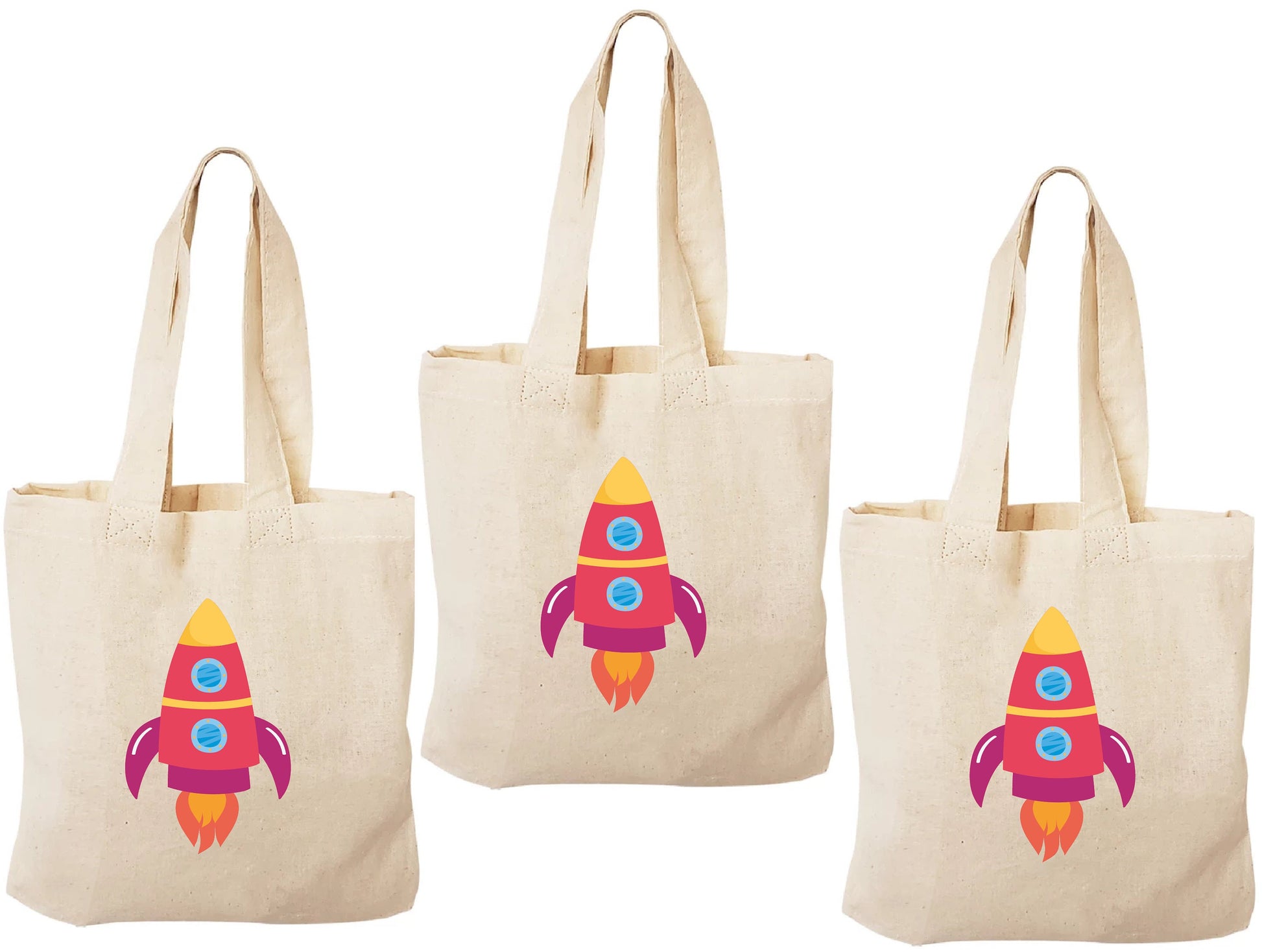 Rocket Ship Party Favor Bags - Set of Three Bags for Space Themed Parties & Events