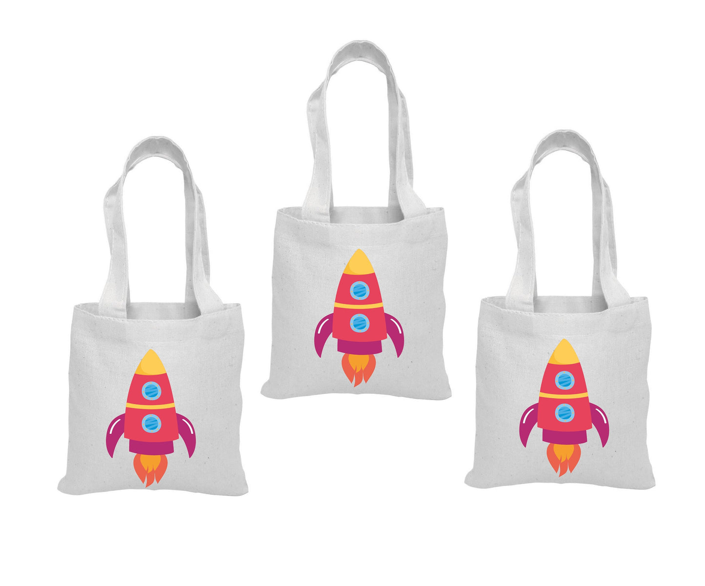 Rocket Ship Party Favor Bags - Set of Three Bags for Space Themed Parties & Events