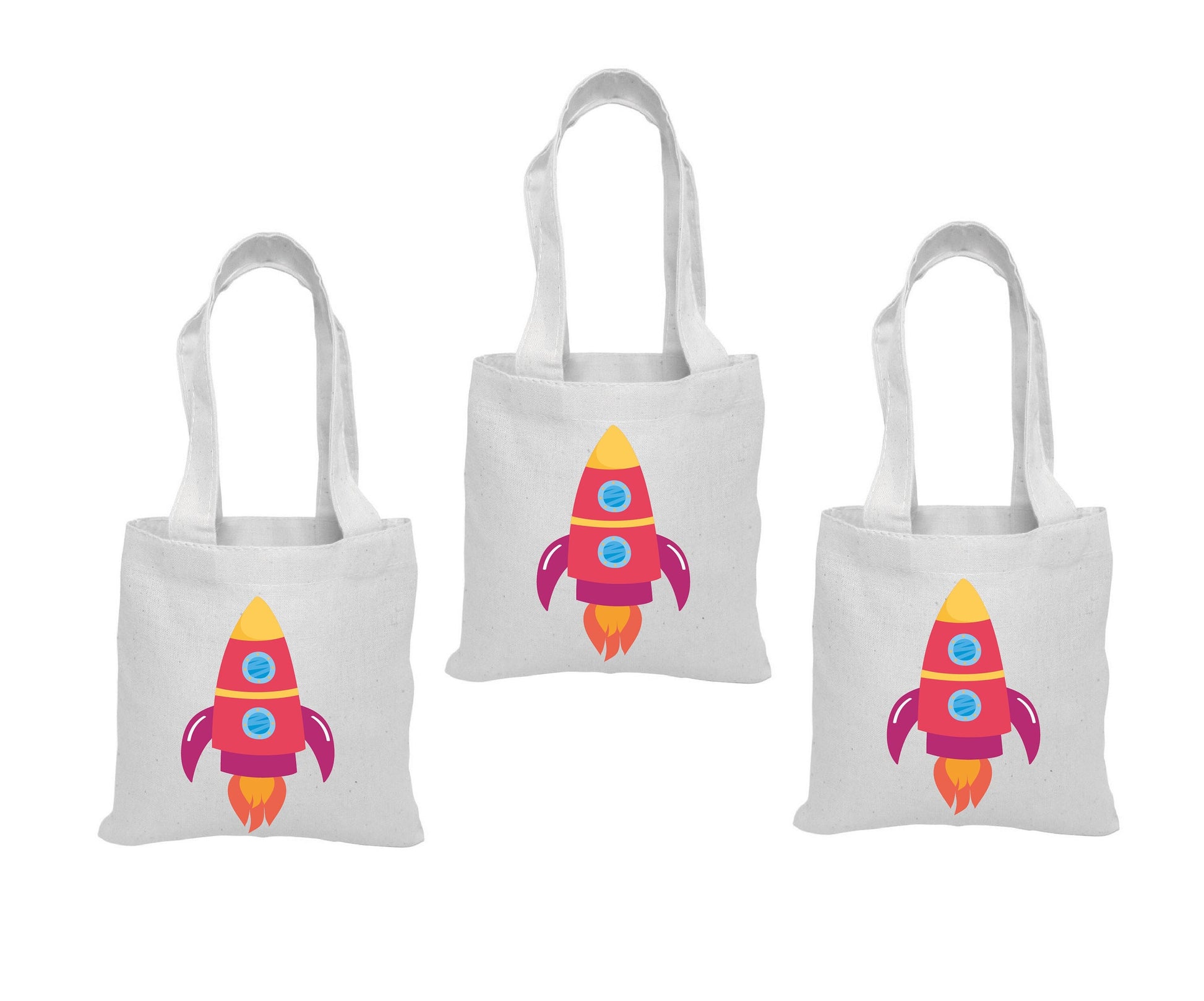 Rocket Ship Party Favor Bags - Set of Three Bags for Space Themed Parties & Events