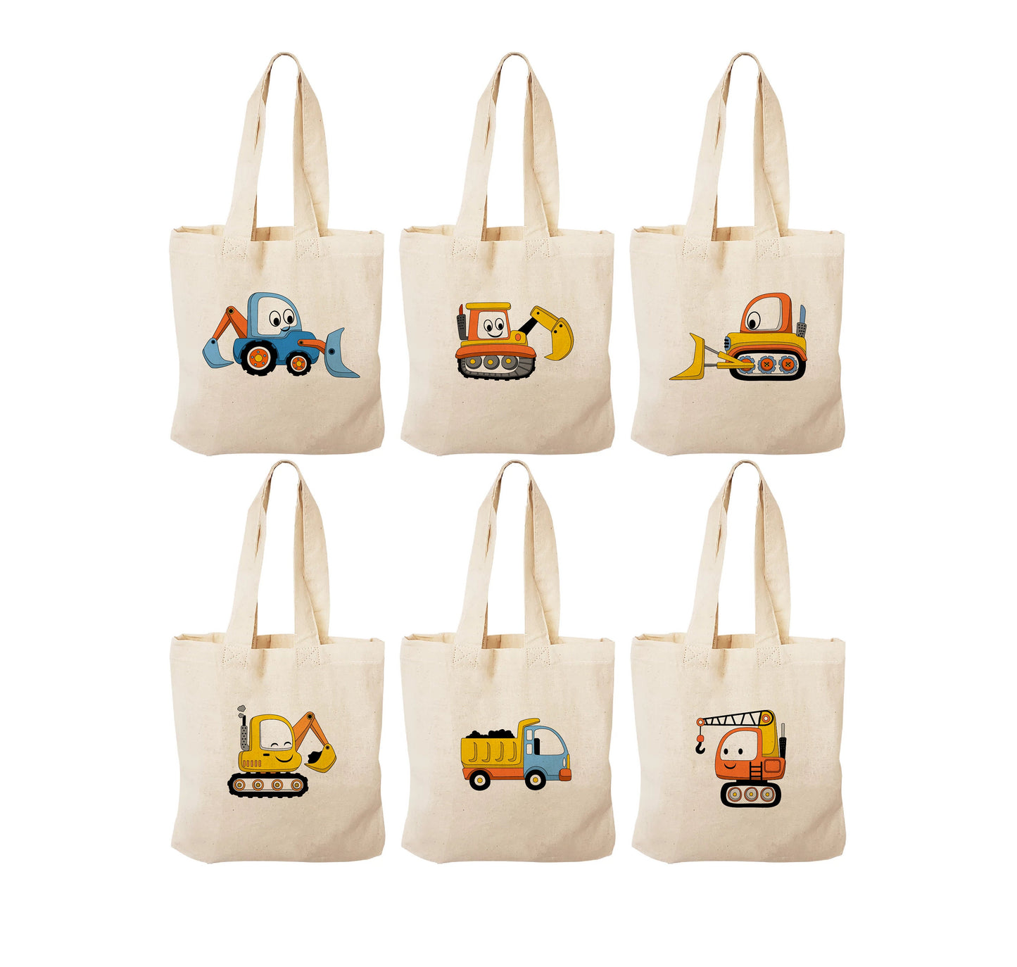 Construction Party Favor Bags - Perfect for Construction Themed Parties and Events! - Set of Six Bags
