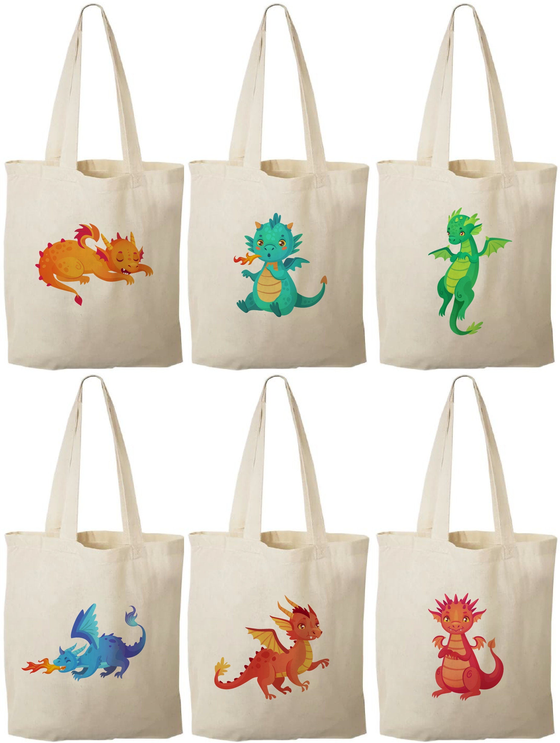Dragon Party Favor Bags - Set of Six Bags