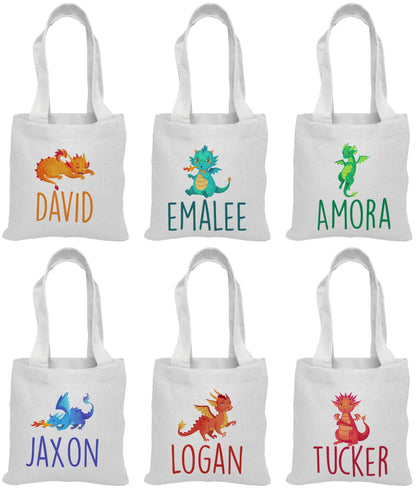Personalized Dragon Party Favor Bags - Set of Six Bags
