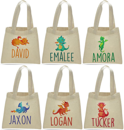 Personalized Dragon Party Favor Bags - Set of Six Bags