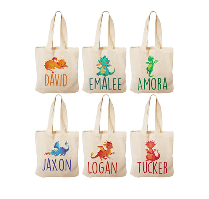 Personalized Dragon Party Favor Bags - Set of Six Bags