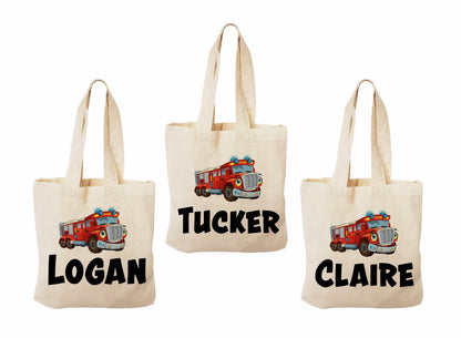 Custom Fire Truck Party Favor Bags - Set of Three Bags