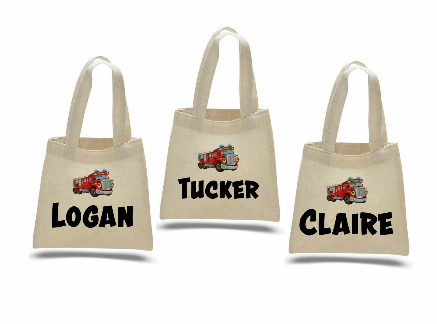 Custom Fire Truck Party Favor Bags - Set of Three Bags