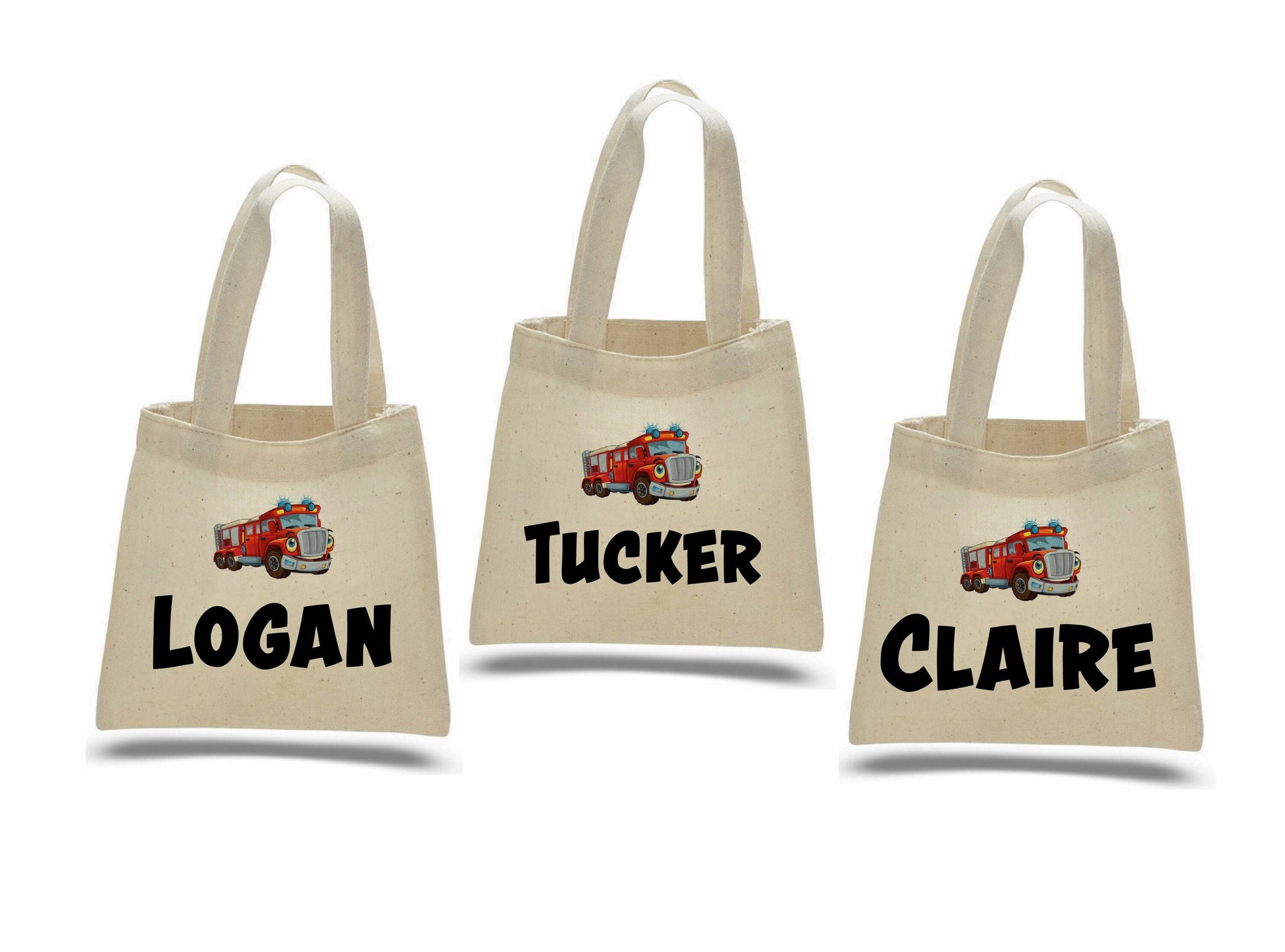 Custom Fire Truck Party Favor Bags - Set of Three Bags