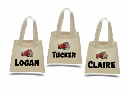 Custom Fire Truck Party Favor Bags - Set of Three Bags