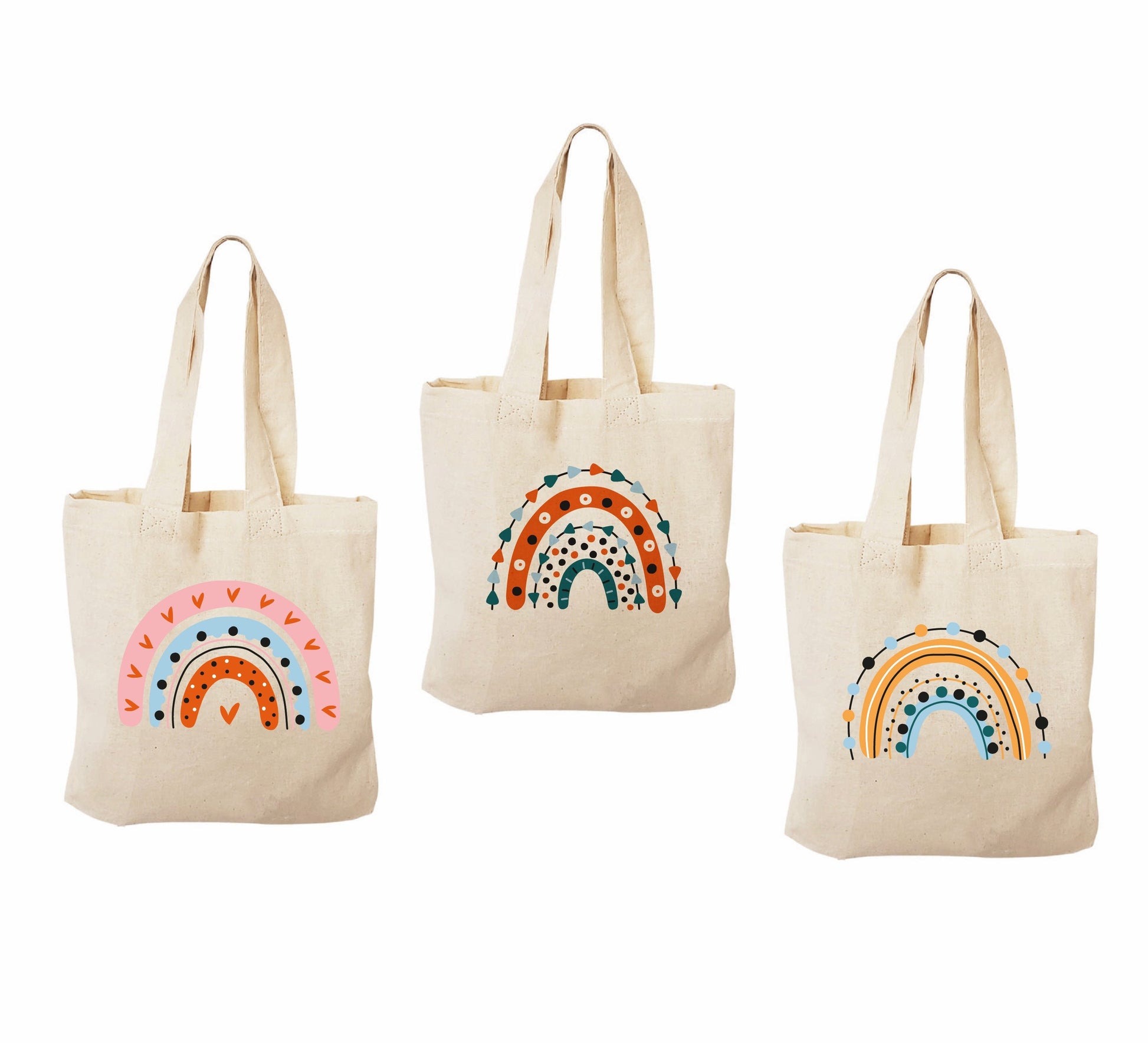 Boho Rainbow Party Favor Bags - Set of Three Bags