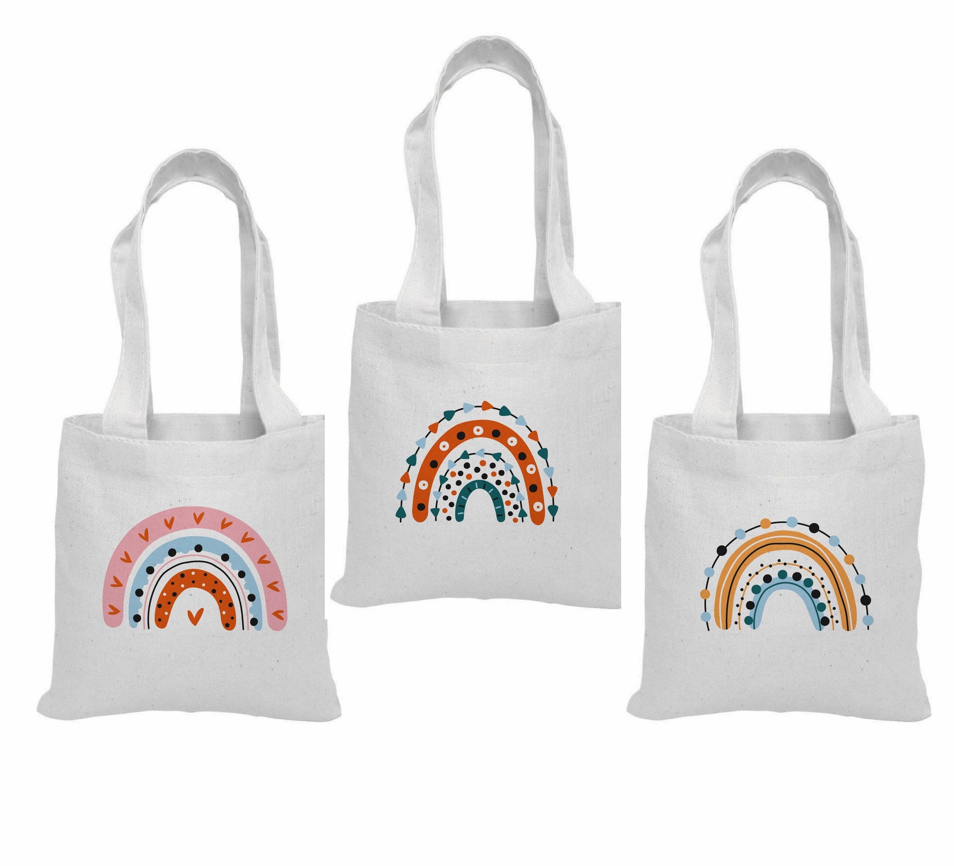 Boho Rainbow Party Favor Bags - Set of Three Bags