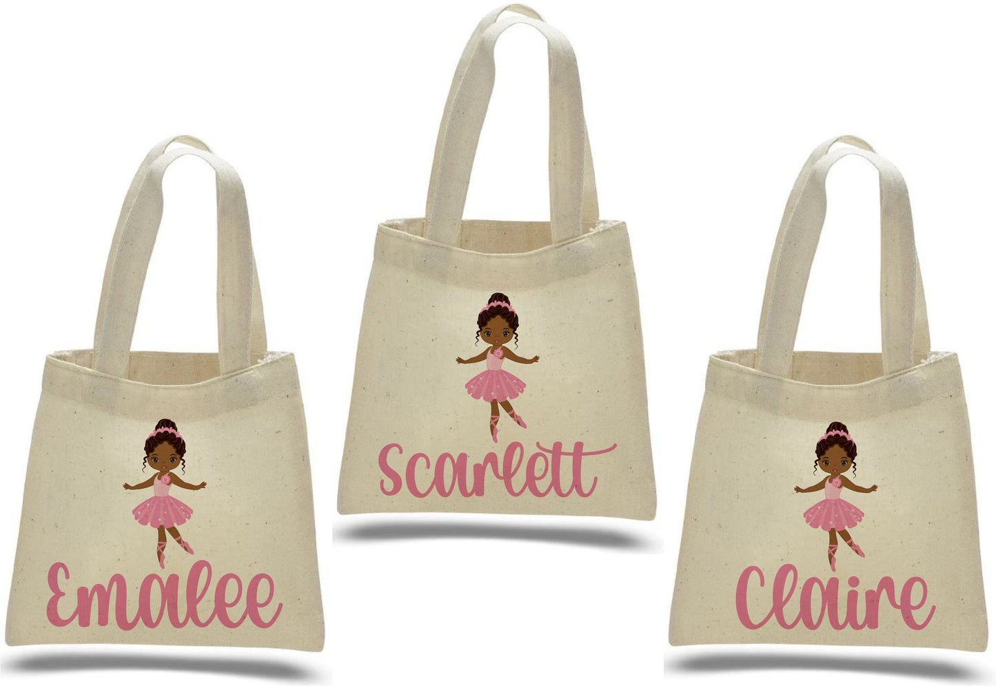 Custom Ballerina Party Favor Bags - Perfect for Ballet Themed Parties - Featuring Guest Names and Adorable Ballerinas! Cotton Bags