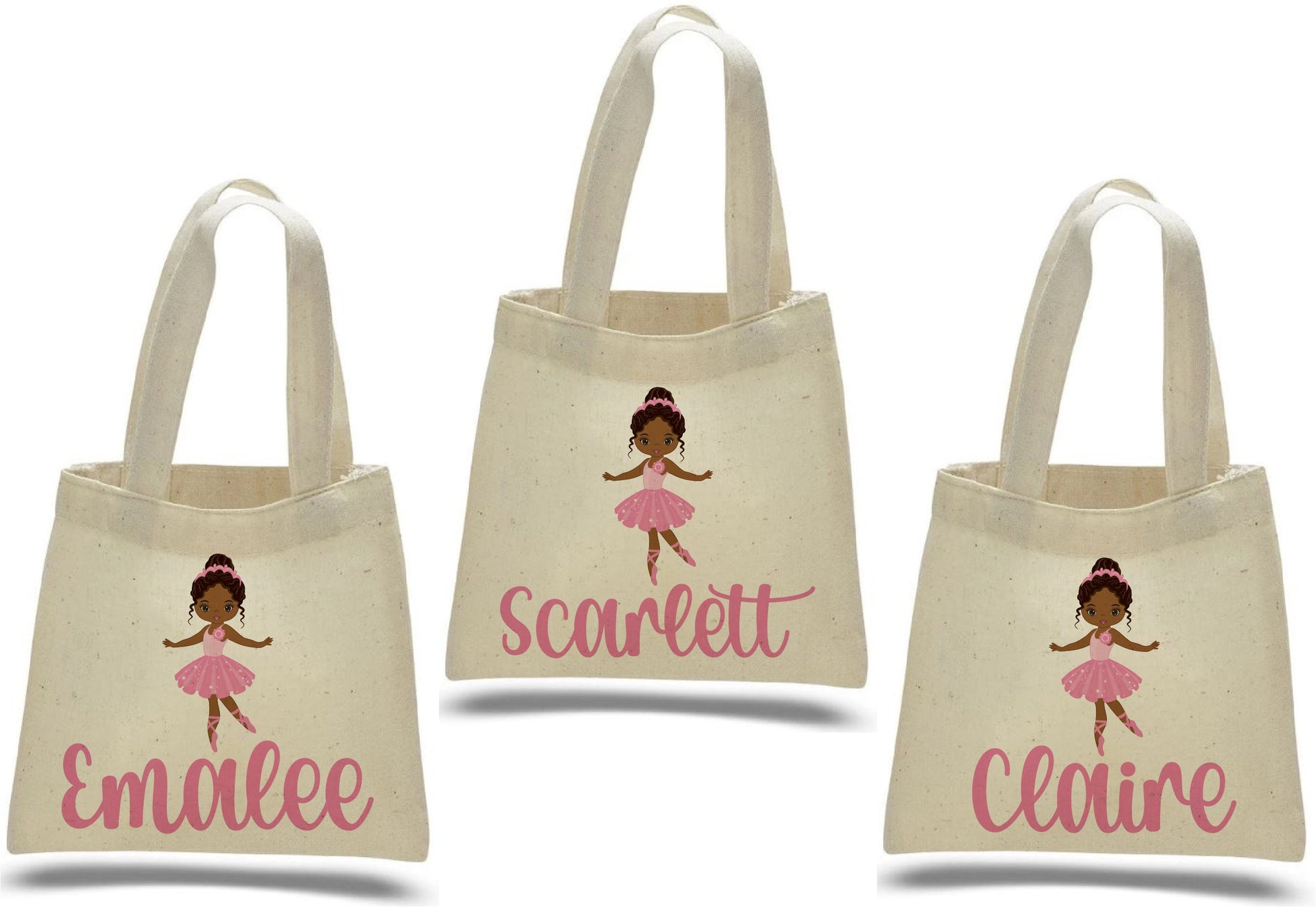 Custom Ballerina Party Favor Bags - Perfect for Ballet Themed Parties - Featuring Guest Names and Adorable Ballerinas! Cotton Bags