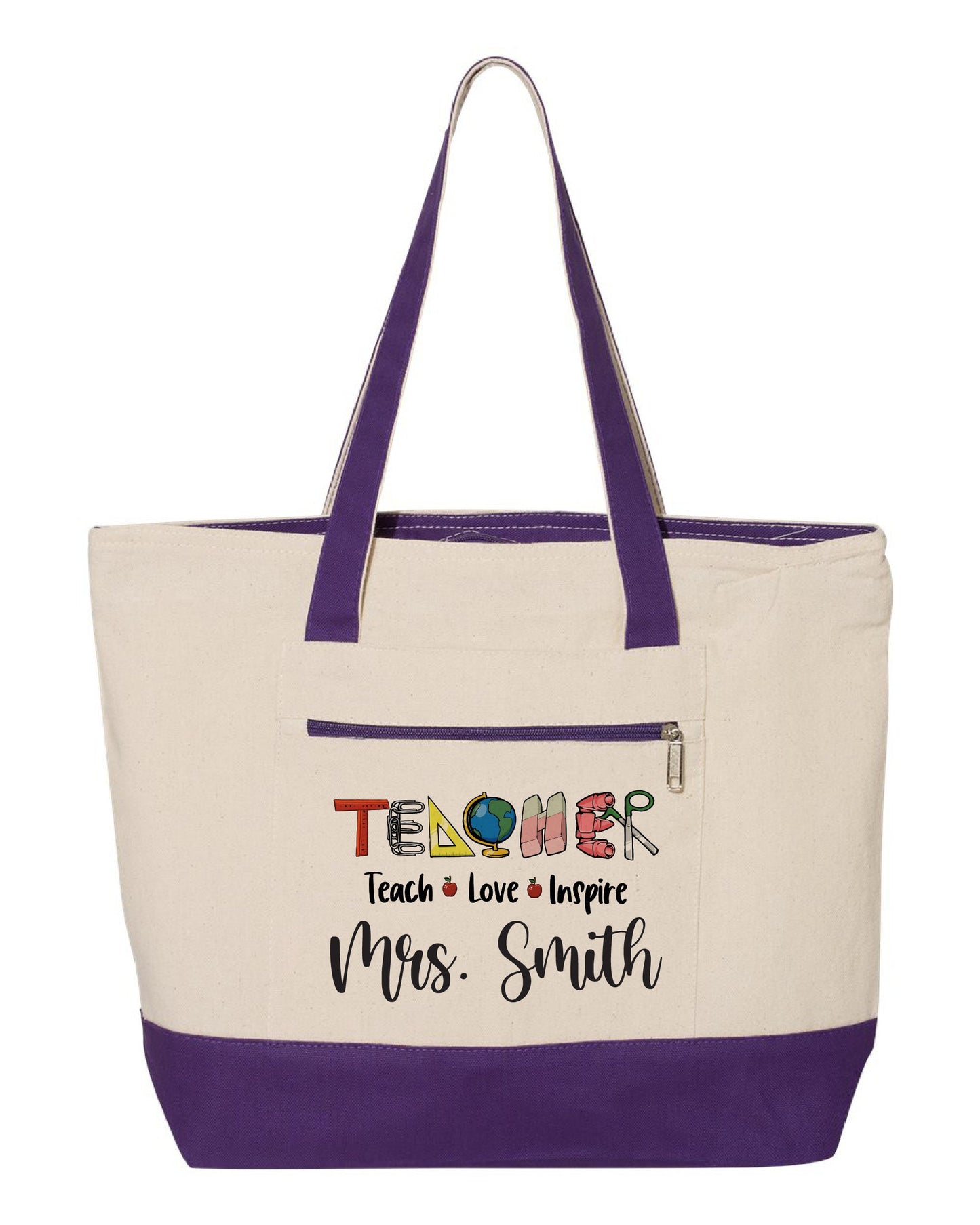 Custom Teacher Tote Bag - Personalized Teacher Gift