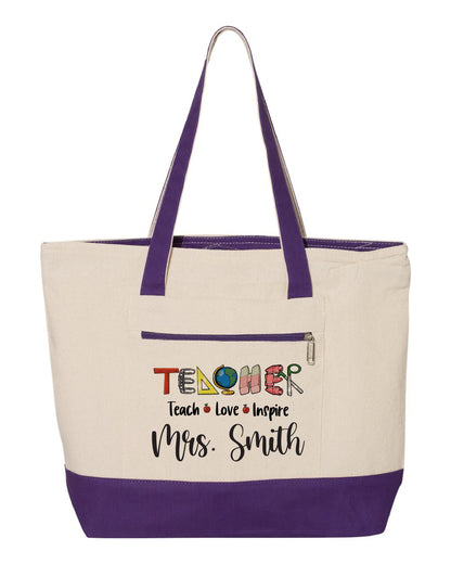 Custom Teacher Tote Bag - Personalized Teacher Gift