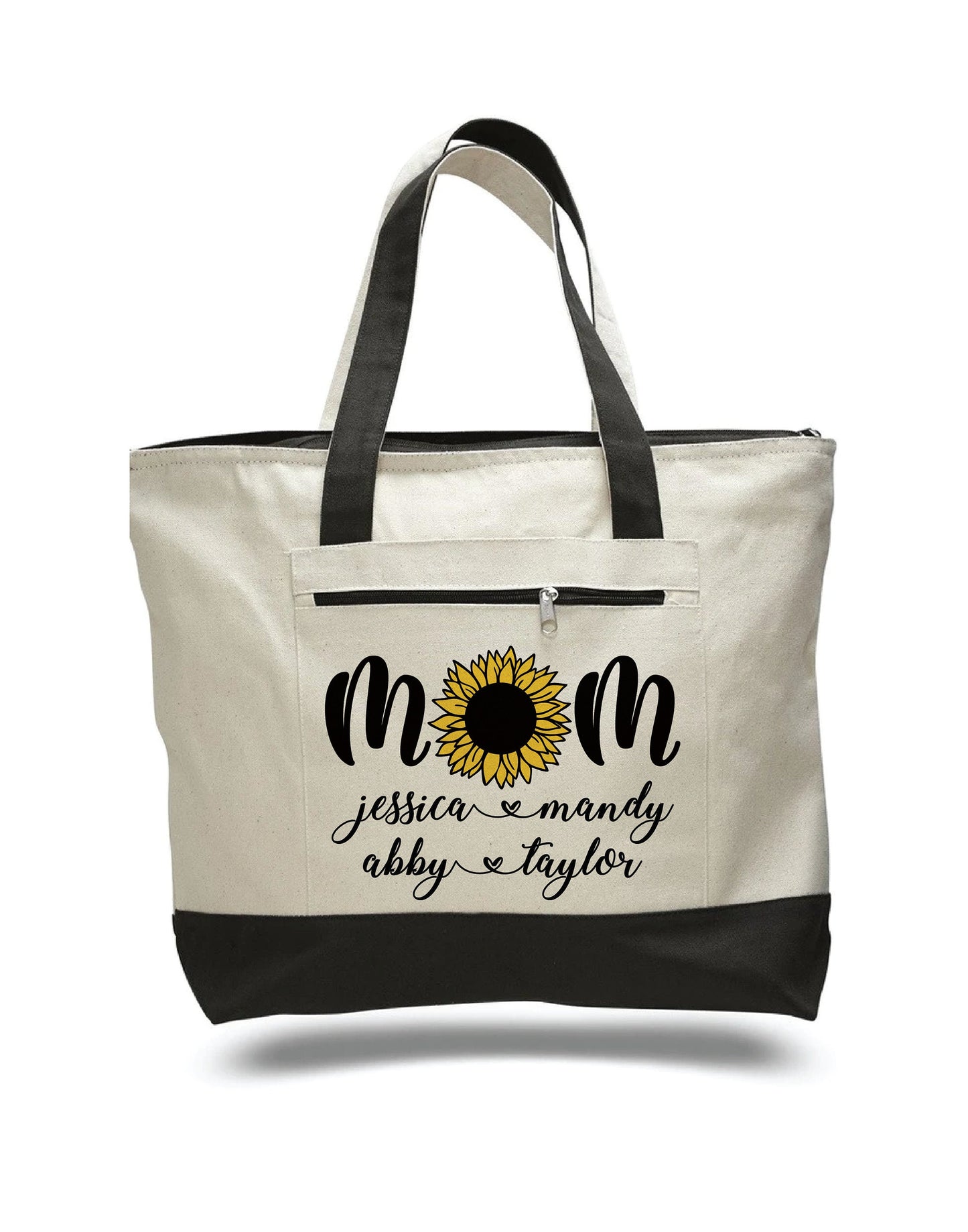 Personalized MOM Tote Bag with Kids Names