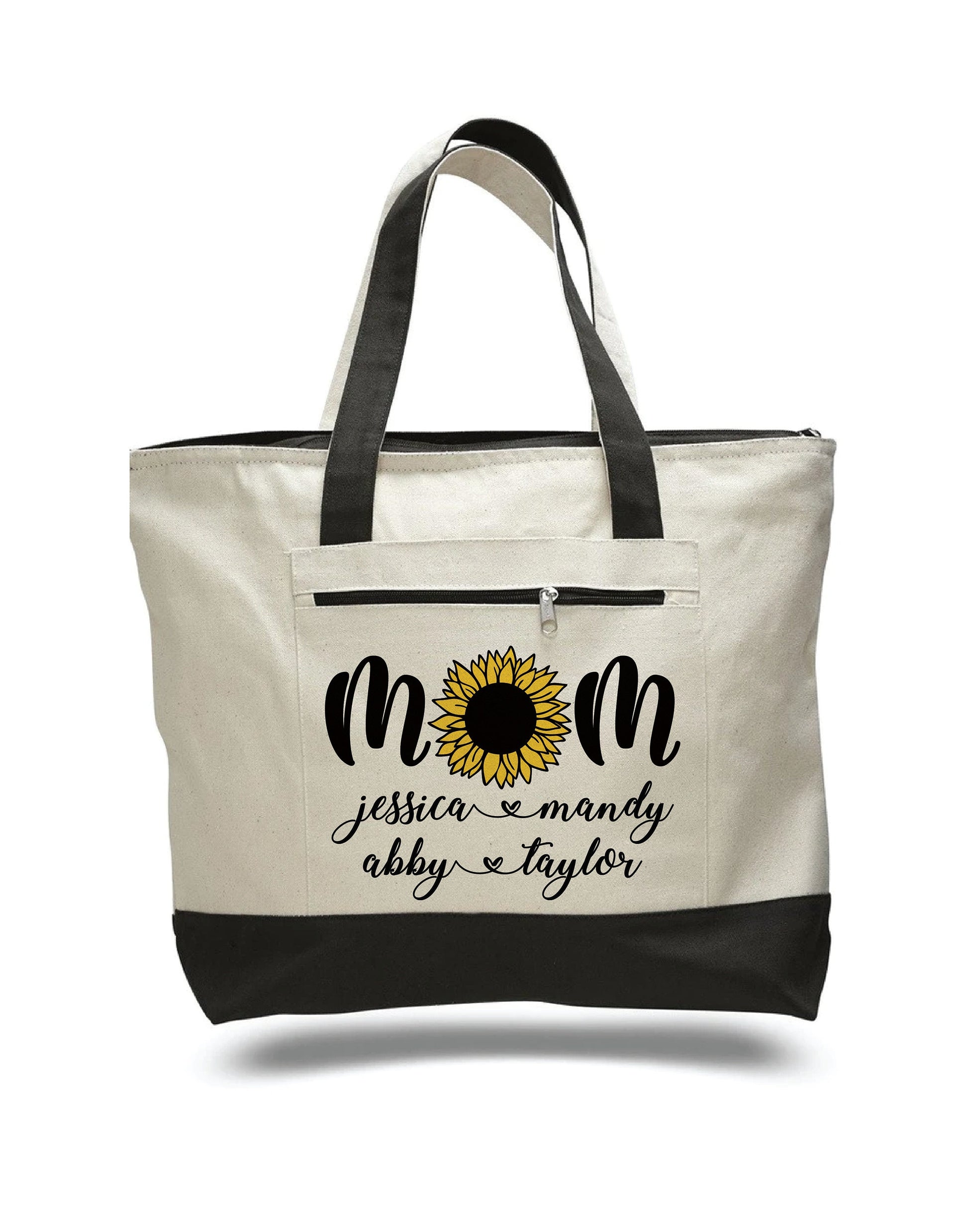 Personalized MOM Tote Bag with Kids Names