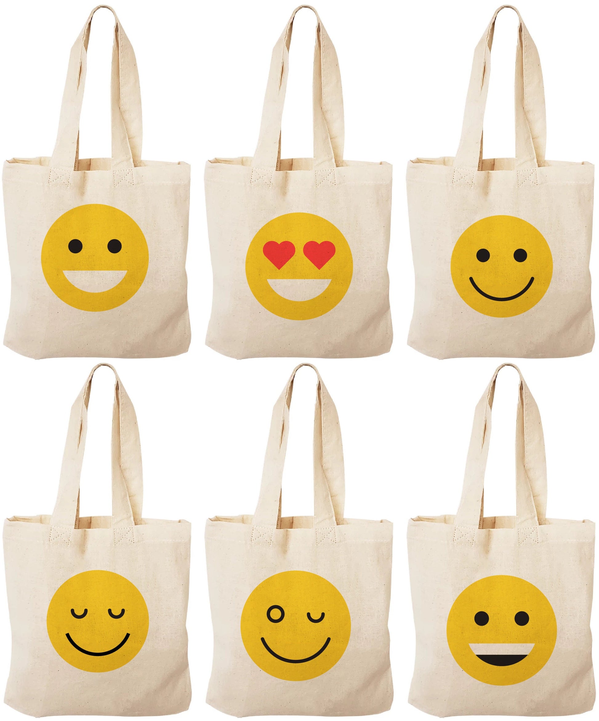 Emoji Party Favor Bags - Set of Six Bags