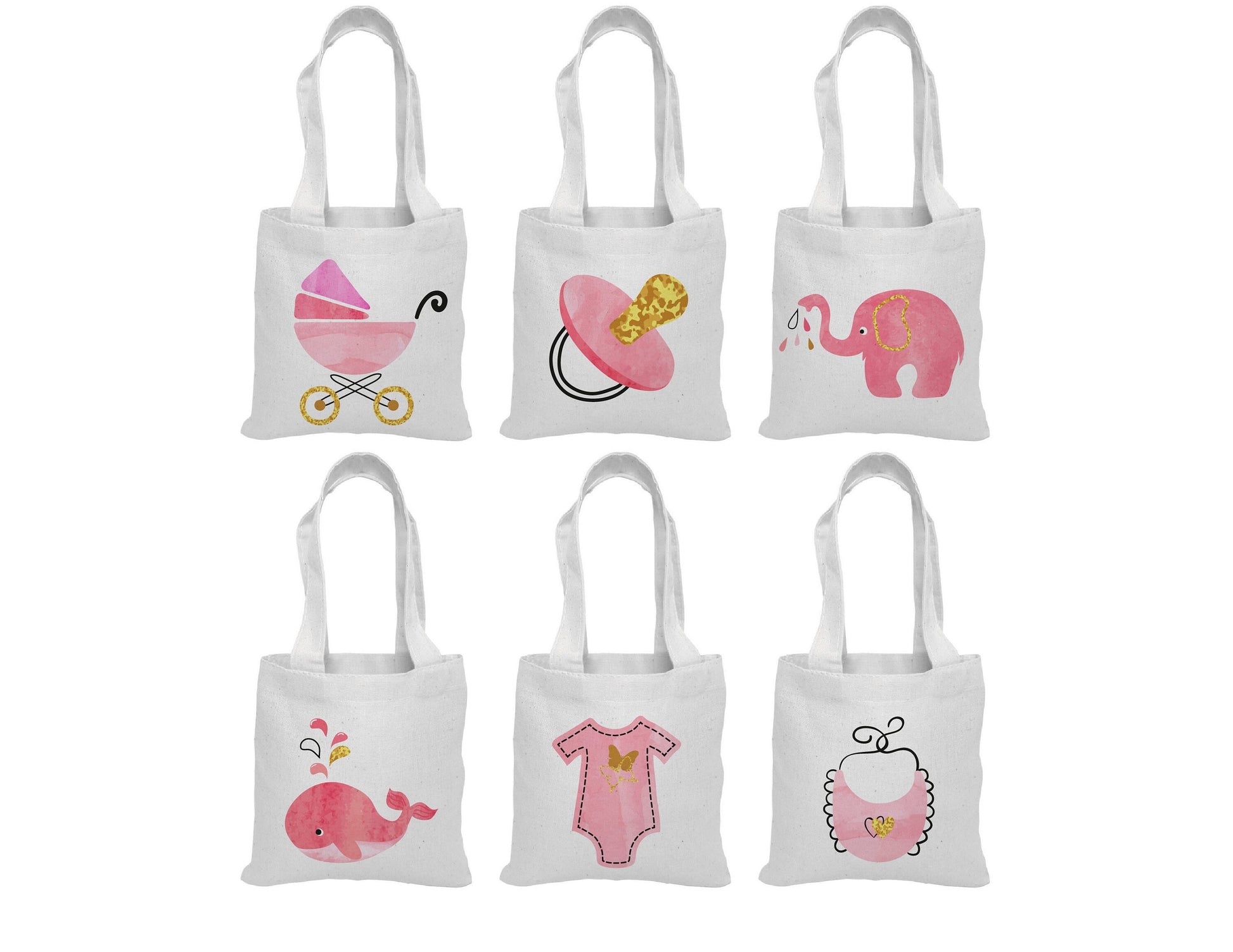 Baby Shower Gift Bags - Set of Six Bags