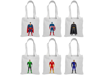 Super Hero Party Favor Bags - Set of Six Bags