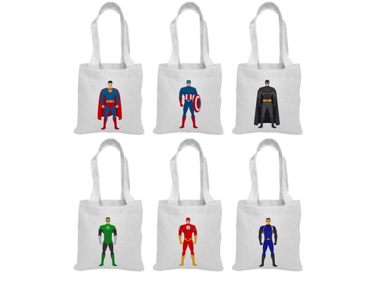 Super Hero Party Favor Bags - Set of Six Bags