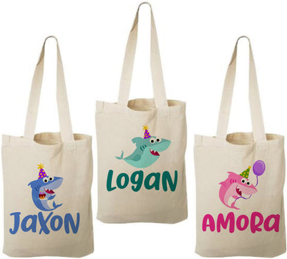 Custom Shark Party Favor Bags - Set of Three