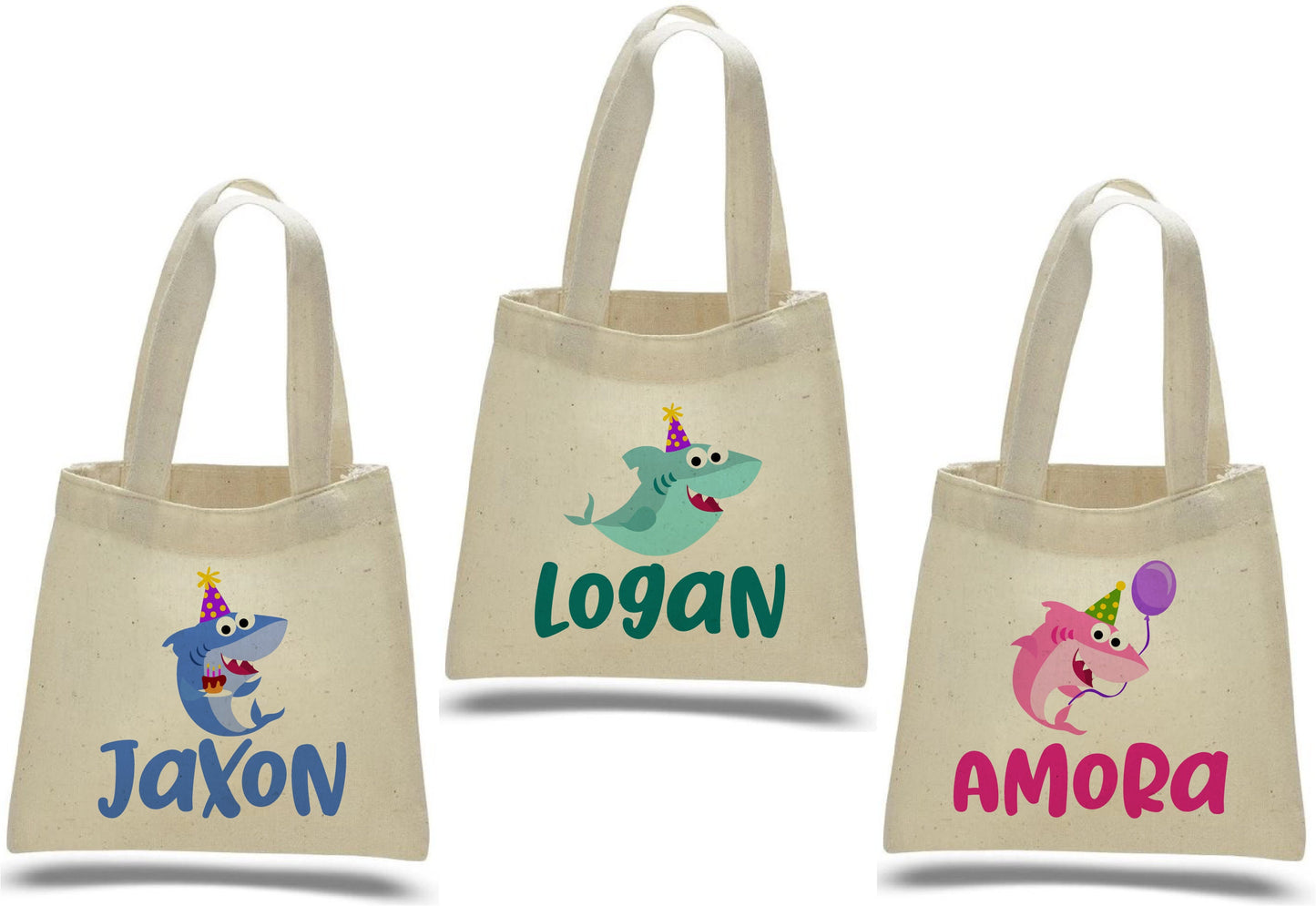 Custom Shark Party Favor Bags - Set of Three