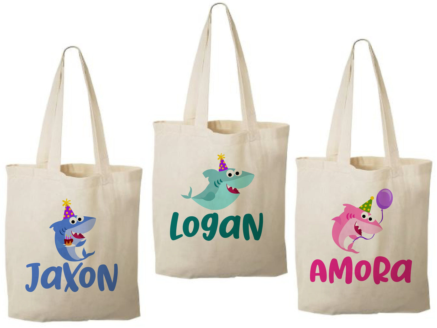 Custom Shark Party Favor Bags - Set of Three