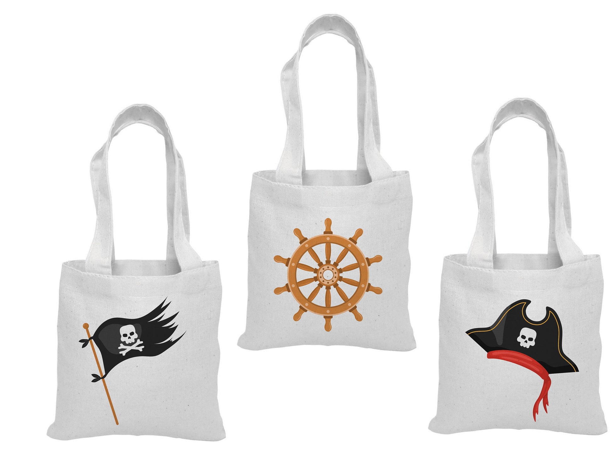 Pirate Party Favor Bags - Perfect for Pirate Themed Parties & Events! - Set of Three Bags
