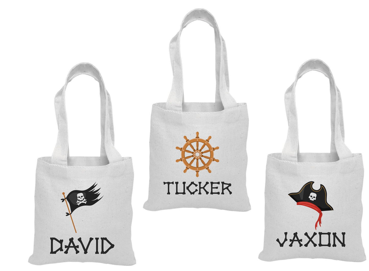 Custom Pirate Party Favor Bags - Set of Three Bags
