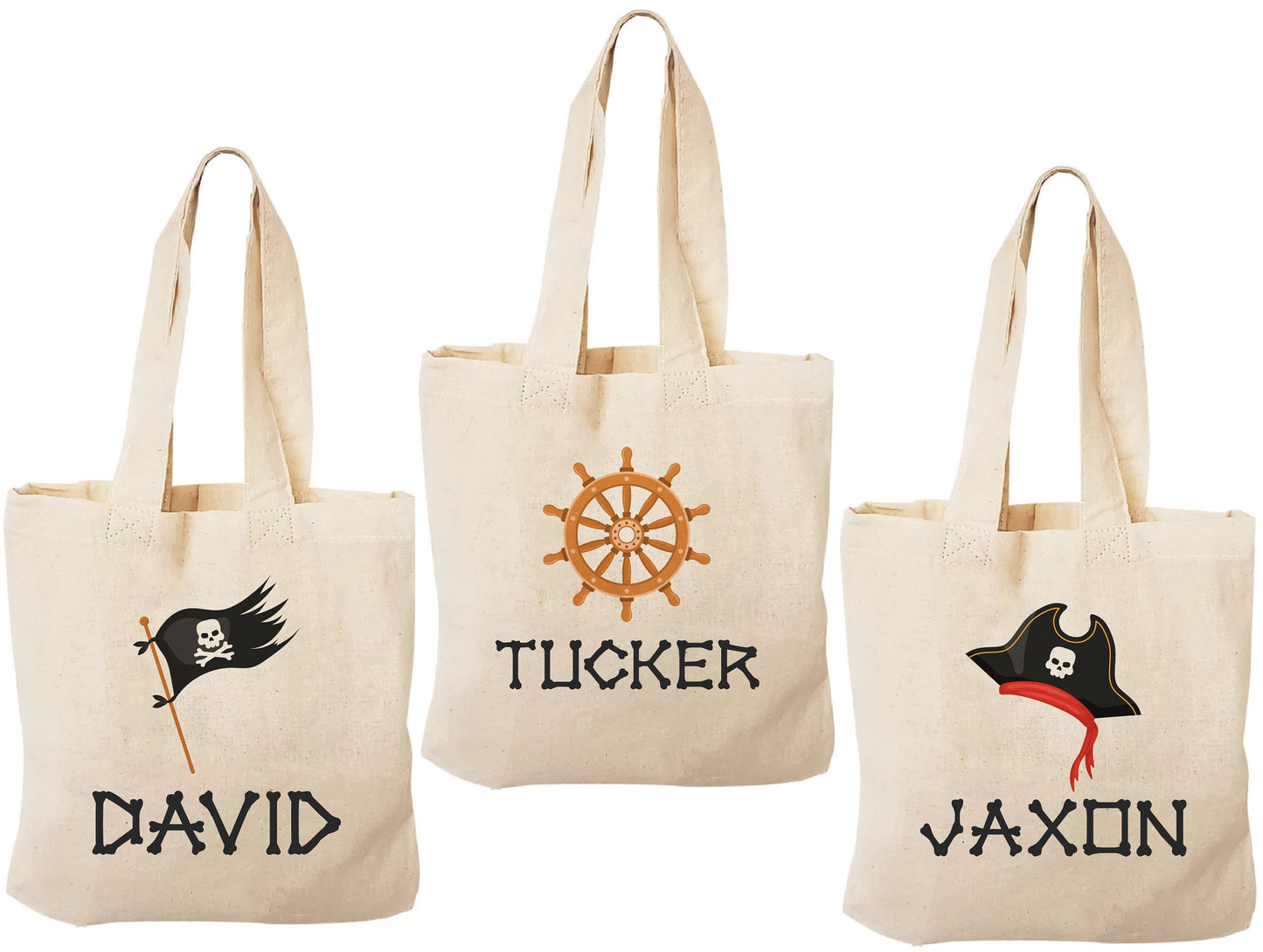 Custom Pirate Party Favor Bags - Set of Three Bags