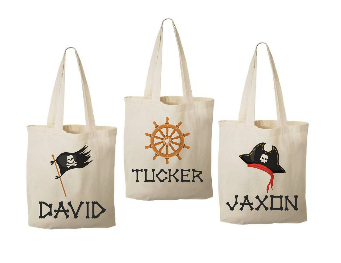 Custom Pirate Party Favor Bags - Set of Three Bags