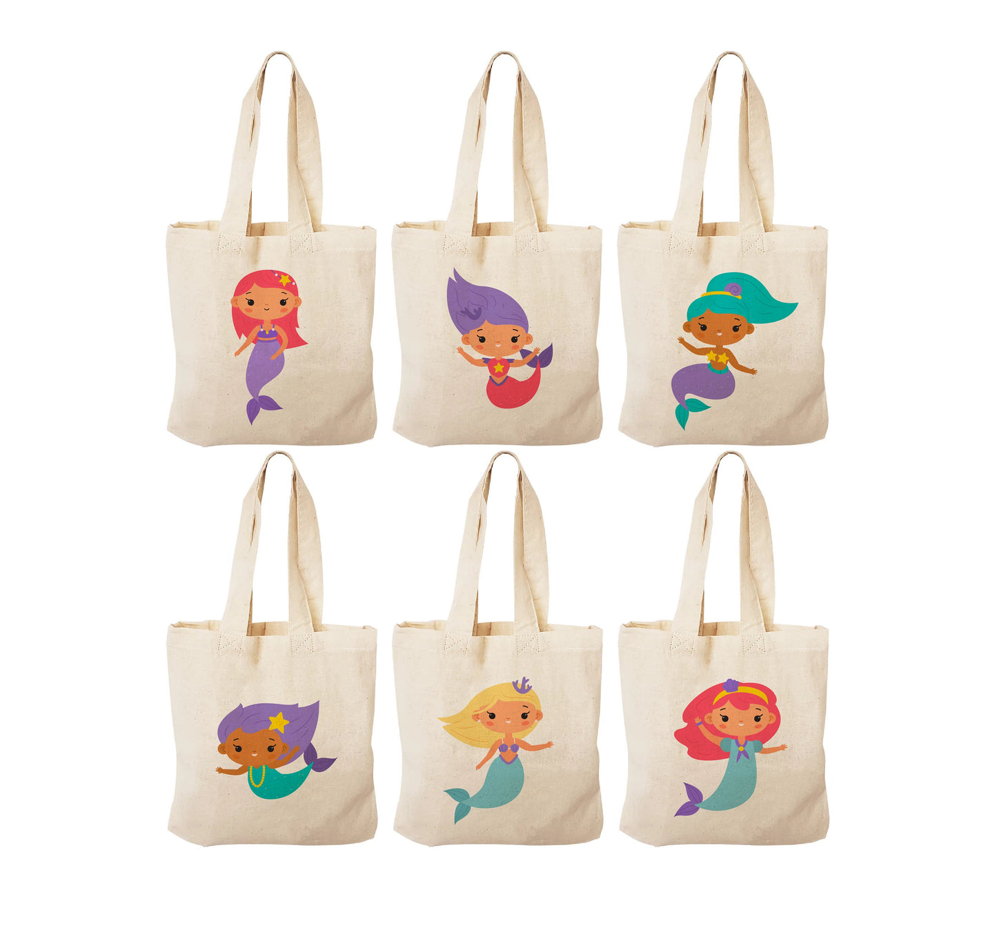 Mermaid Party Favor Bags - Perfect for Mermaid and Under the Sea Parties and Events - Set of Six Bags