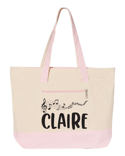 Gift for Musicians and Music Teachers - Custom Music Tote Bag
