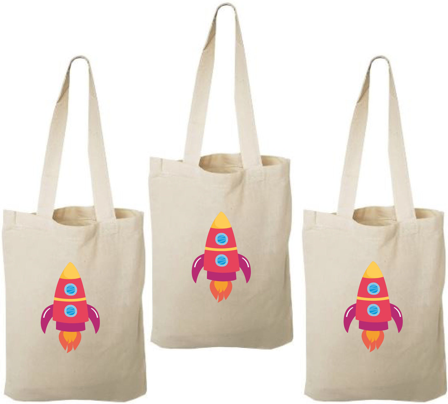 Rocket Ship Party Favor Bags - Set of Three Bags for Space Themed Parties & Events