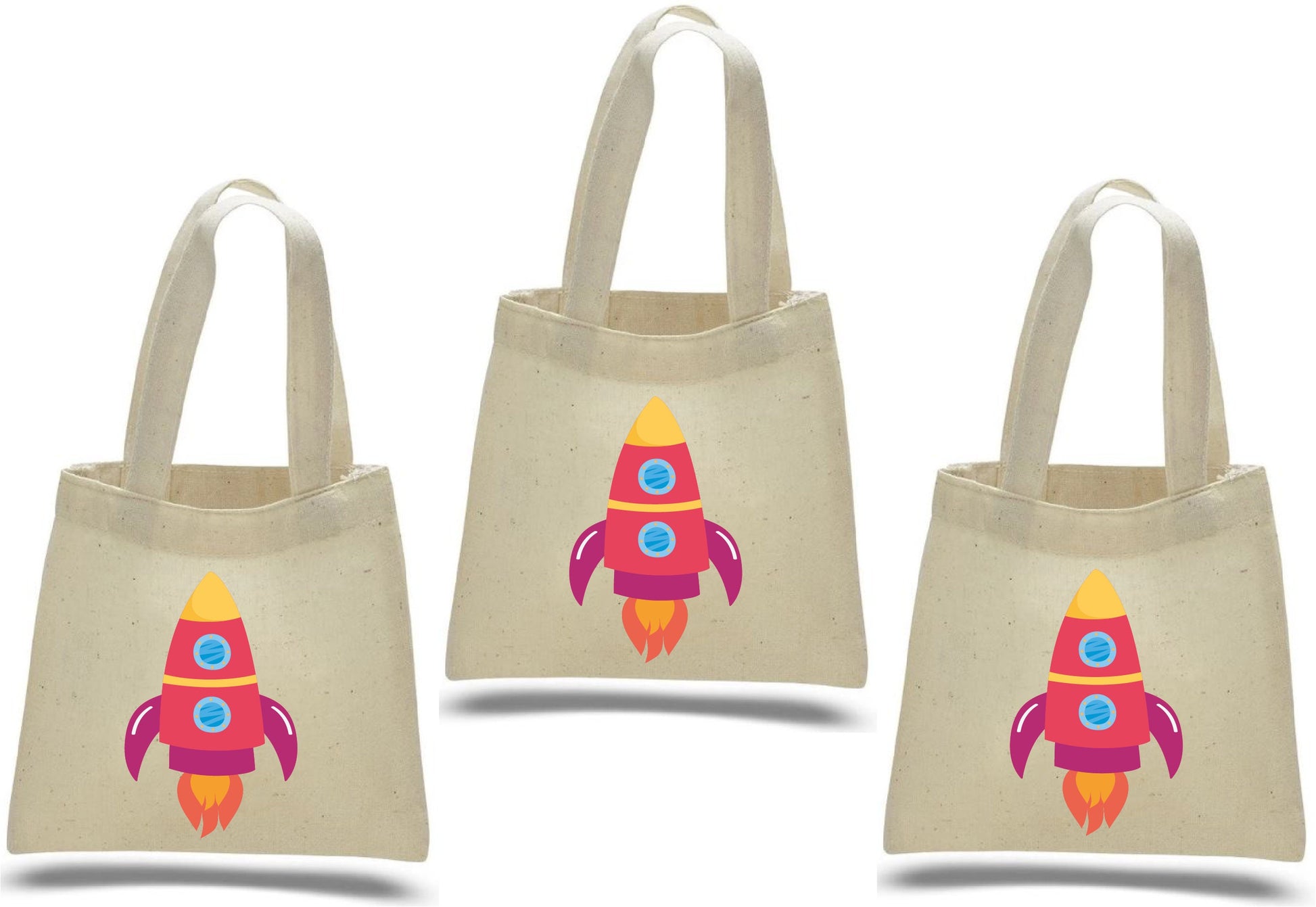 Rocket Ship Party Favor Bags - Set of Three Bags for Space Themed Parties & Events