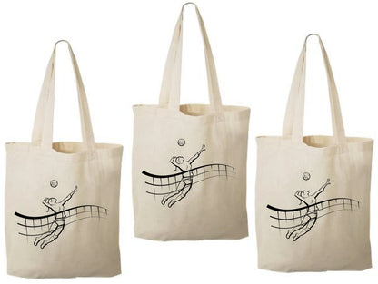 Volleyball Party Favor Bags, Set of 3, Cotton Treat Bags